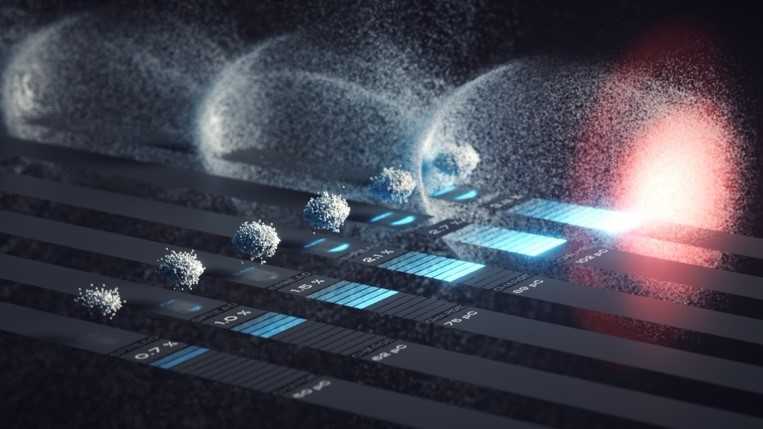 A high-intensity laser pulse generates a plasma wave that accelerates electron bunches. Utilizing machine learning, one can analyse and control the properties of these bunches. Credit: Science Communication Lab for DESY